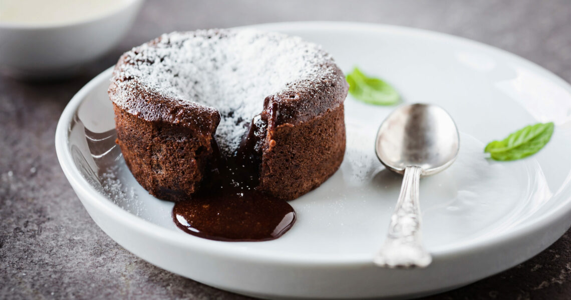 Schokoladenkuchen mit flüssigem Kern